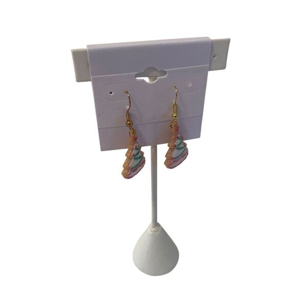 Frosted Christmas Cookie Tree Earrings. - Picture 2 of 6